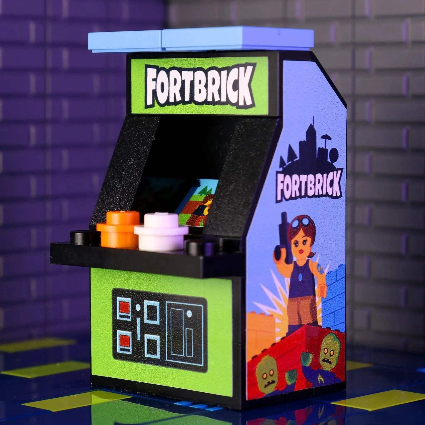 Fortbrick Arcade Machine Building Set made using LEGO parts - ToylandEU