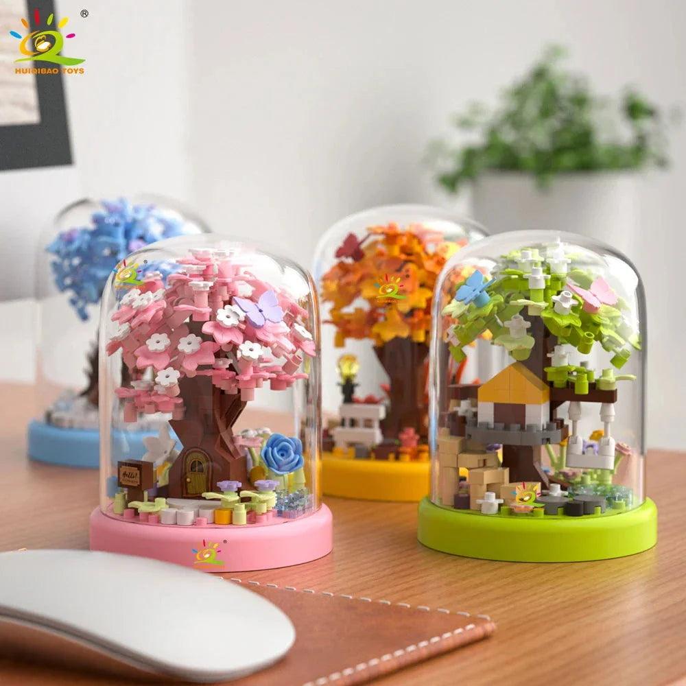 Four Seasons Mini Tree House Puzzle Display Set
