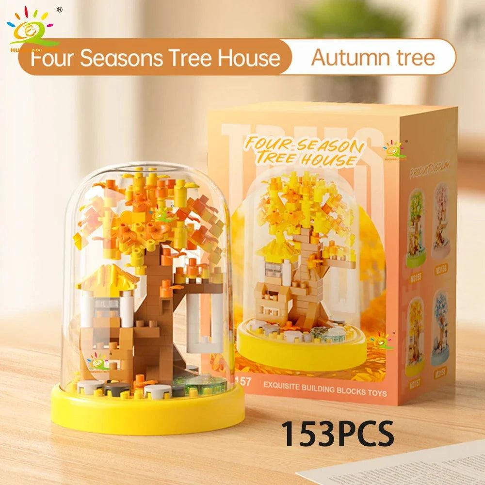 Four Seasons Mini Tree House Puzzle Display Set
