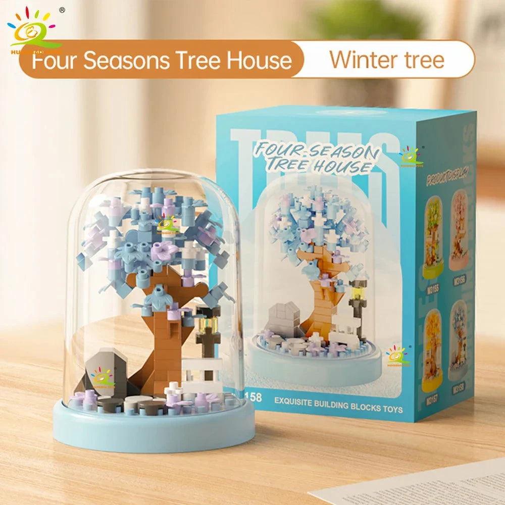 Four Seasons Mini Tree House Puzzle Display Set