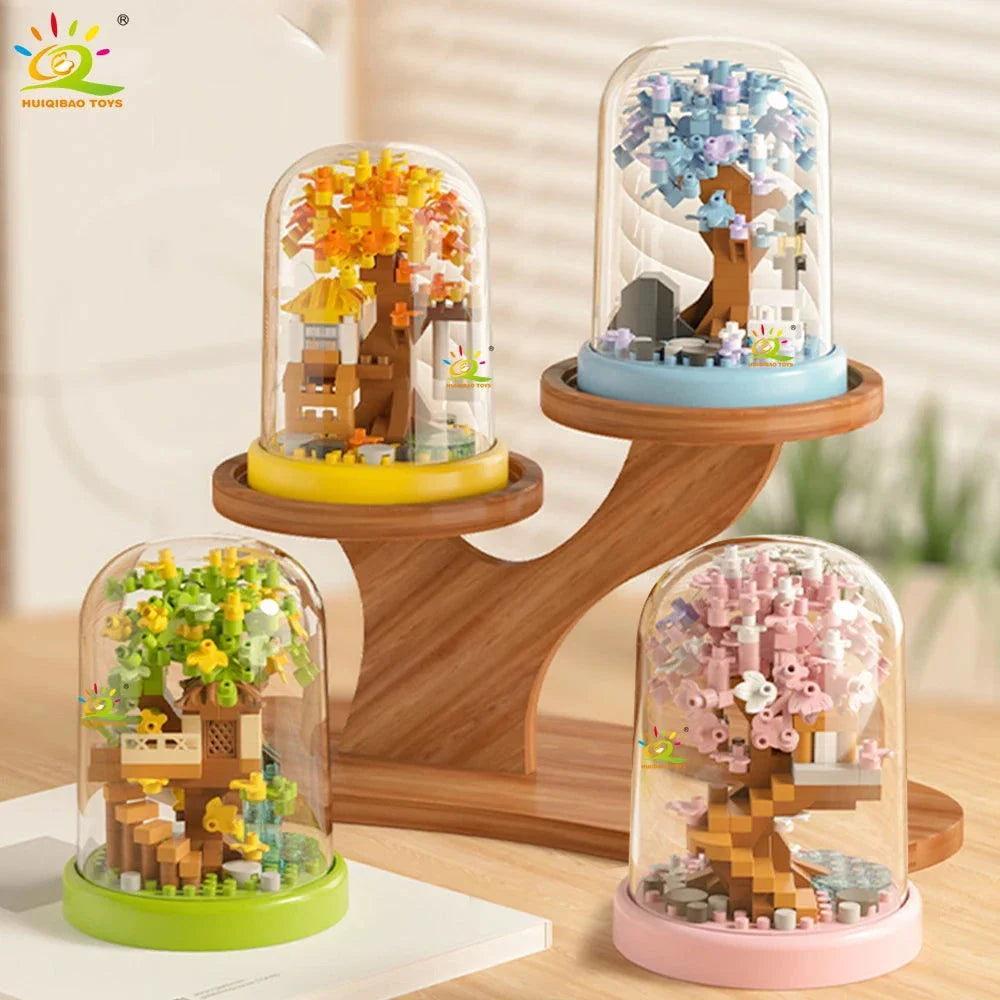 Four Seasons Mini Tree House Puzzle Display Set