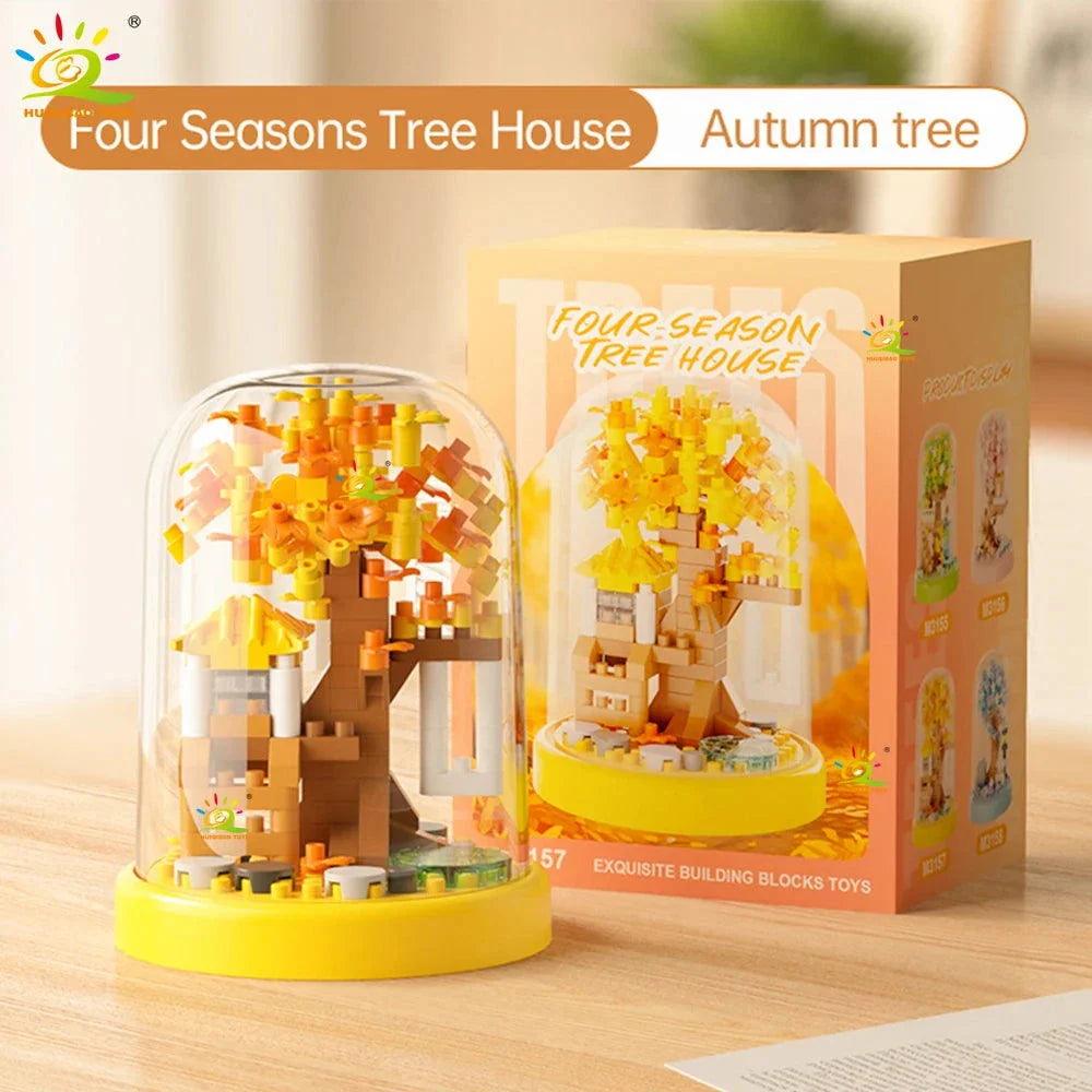 Four Seasons Mini Tree House Puzzle Display Set