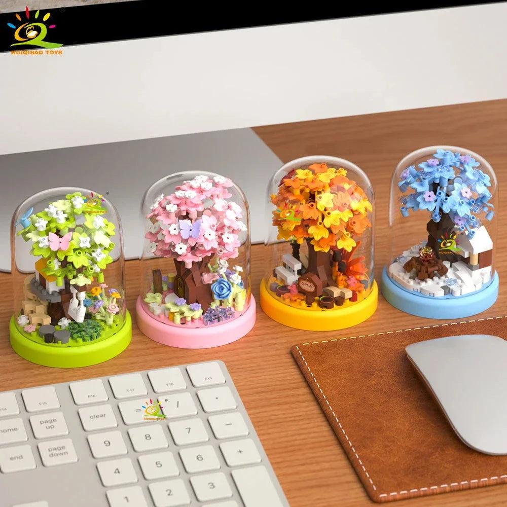 Four Seasons Mini Tree House Puzzle Display Set