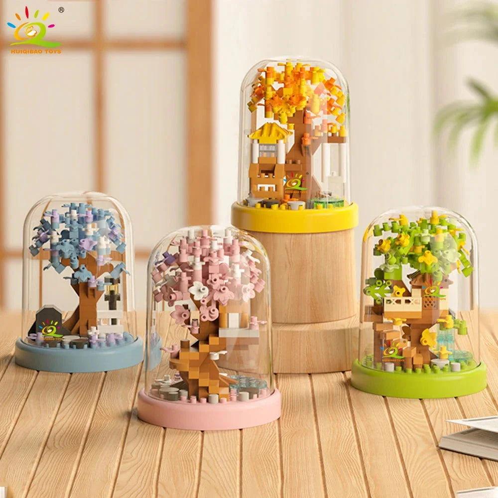 Four Seasons Mini Tree House Puzzle Display Set