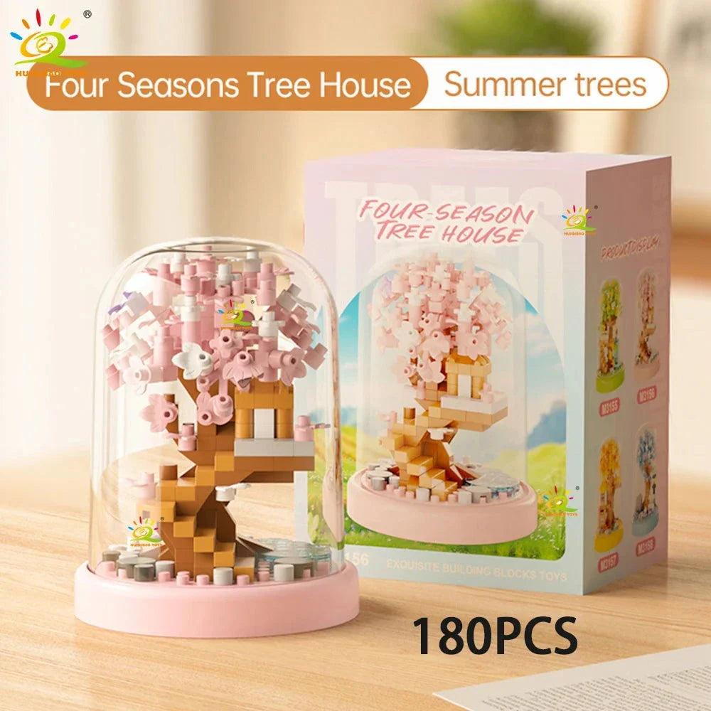 Four Seasons Mini Tree House Puzzle Display Set