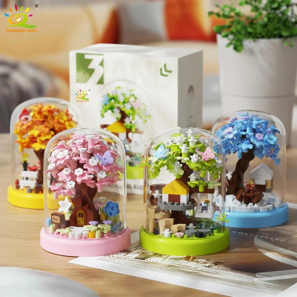 Four Seasons Mini Tree House Puzzle Display Set