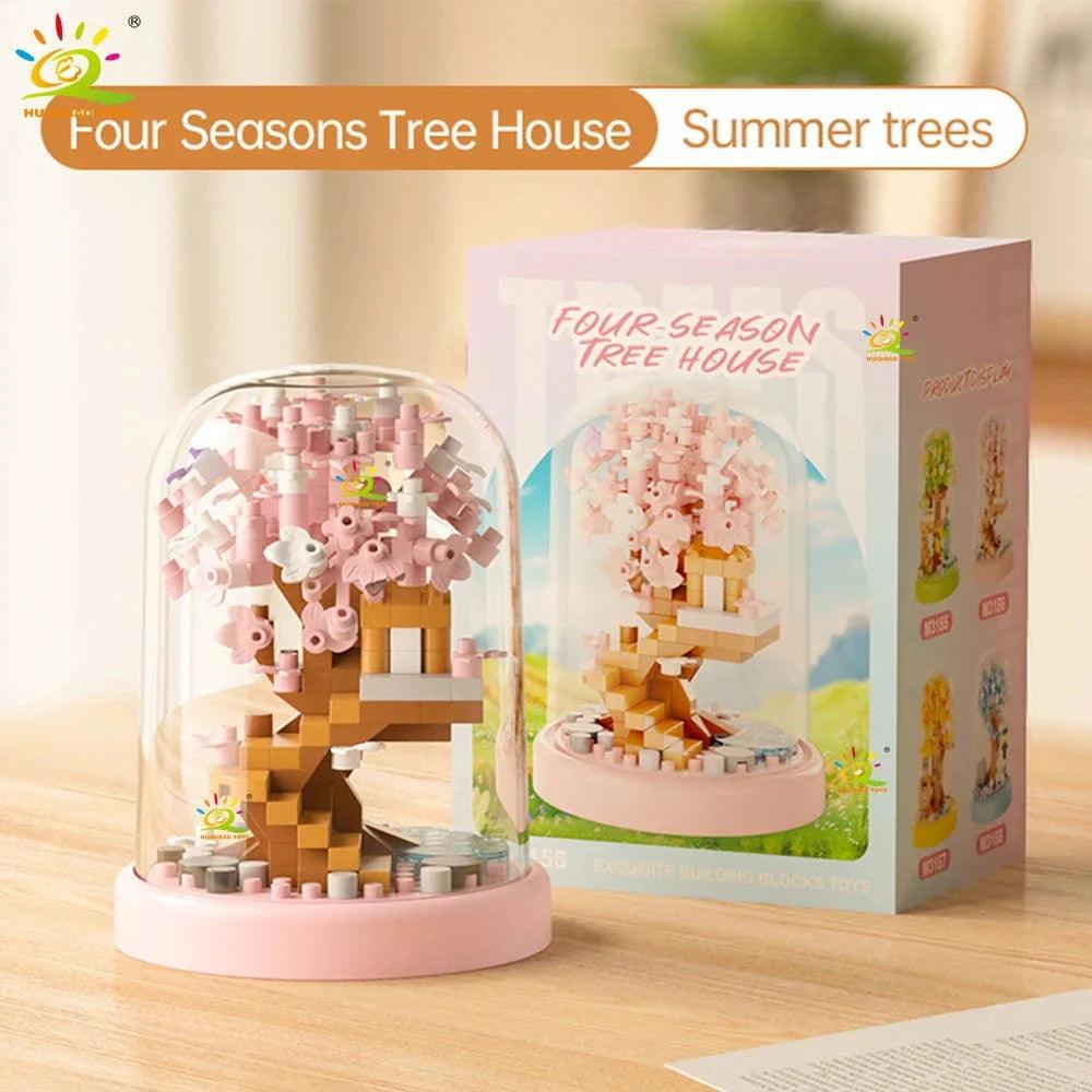Four Seasons Mini Tree House Puzzle Display Set