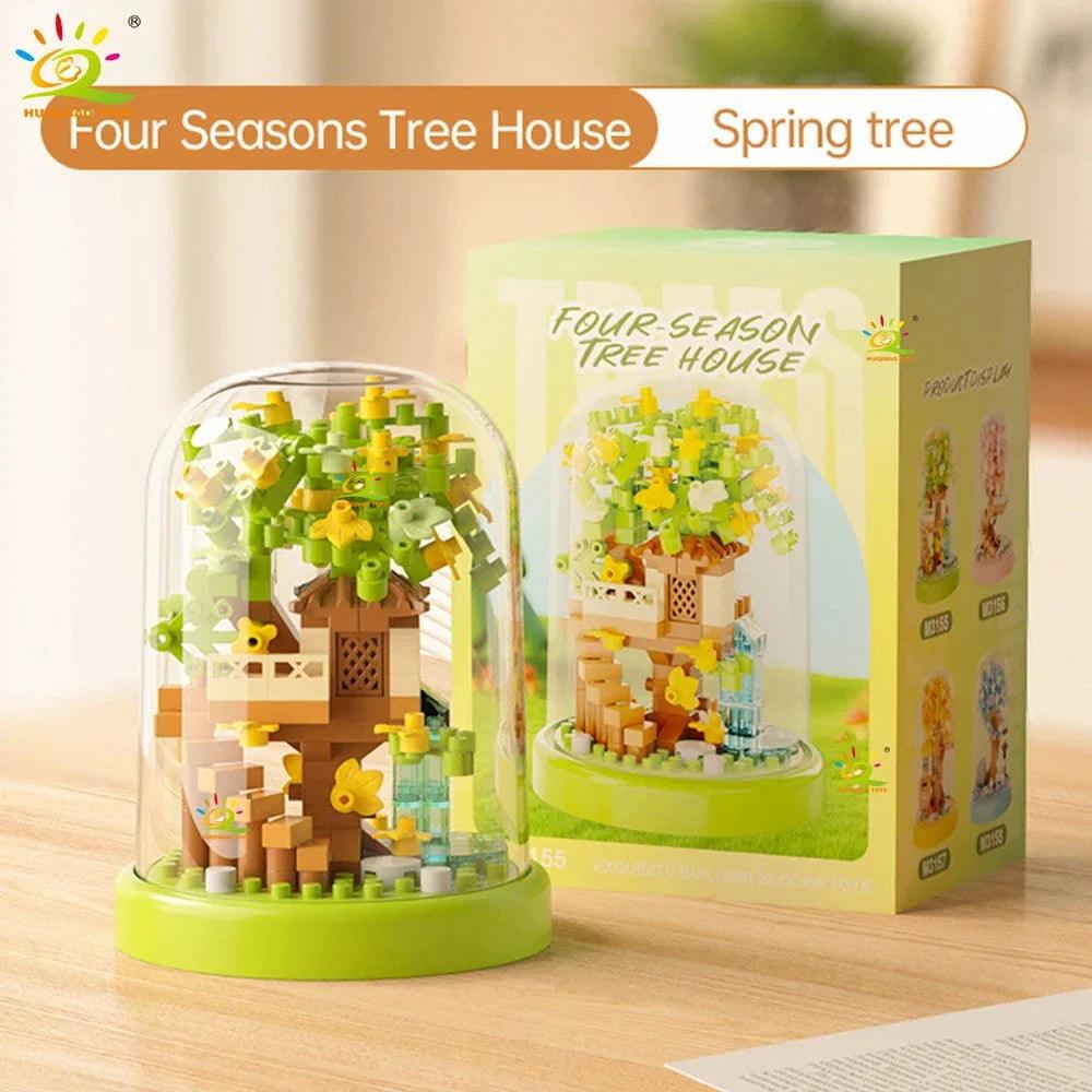Four Seasons Mini Tree House Puzzle Display Set