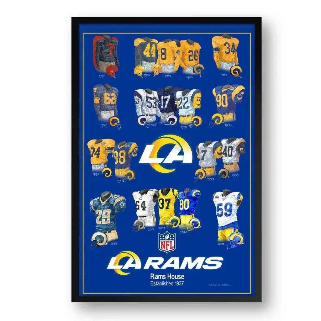  Los Angeles Rams Framed Print Uniform Heritage 10x13 -  ToylandEU™