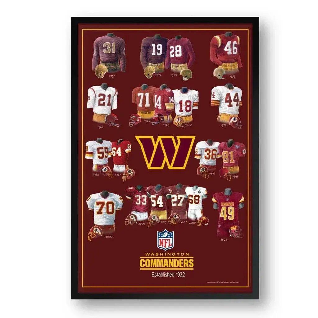  Washington Commanders Framed Print Uniform Heritage 10x13 -  ToylandEU™