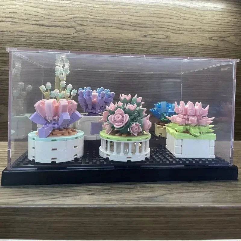 Free Assembly Acrylic Transparent Display Box For Building Blocks Dust Cover Dolls Protection Showcase Compatible With Brand - ToylandEU