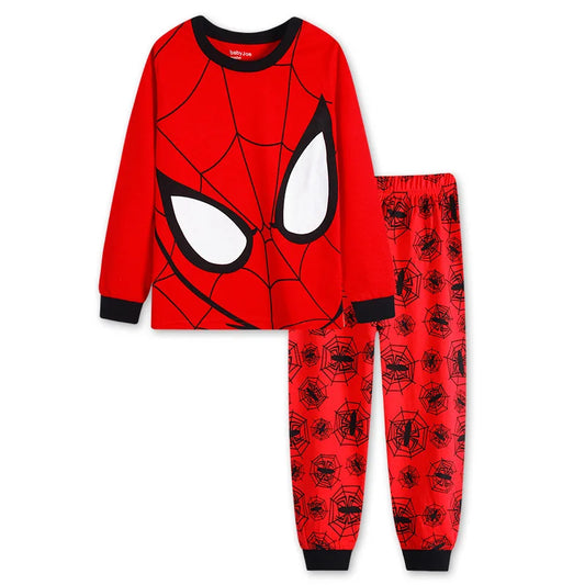 Free Shipping Cotton Pajamas Unisex Long Sleeve Spider Man Cartoon Theme For Kids Ages 4 To 6 - ToylandEU