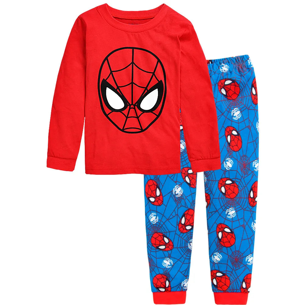 Free Shipping Cotton Pajamas Unisex Long Sleeve Spider Man Cartoon Theme For Kids Ages 4 To 6 - ToylandEU
