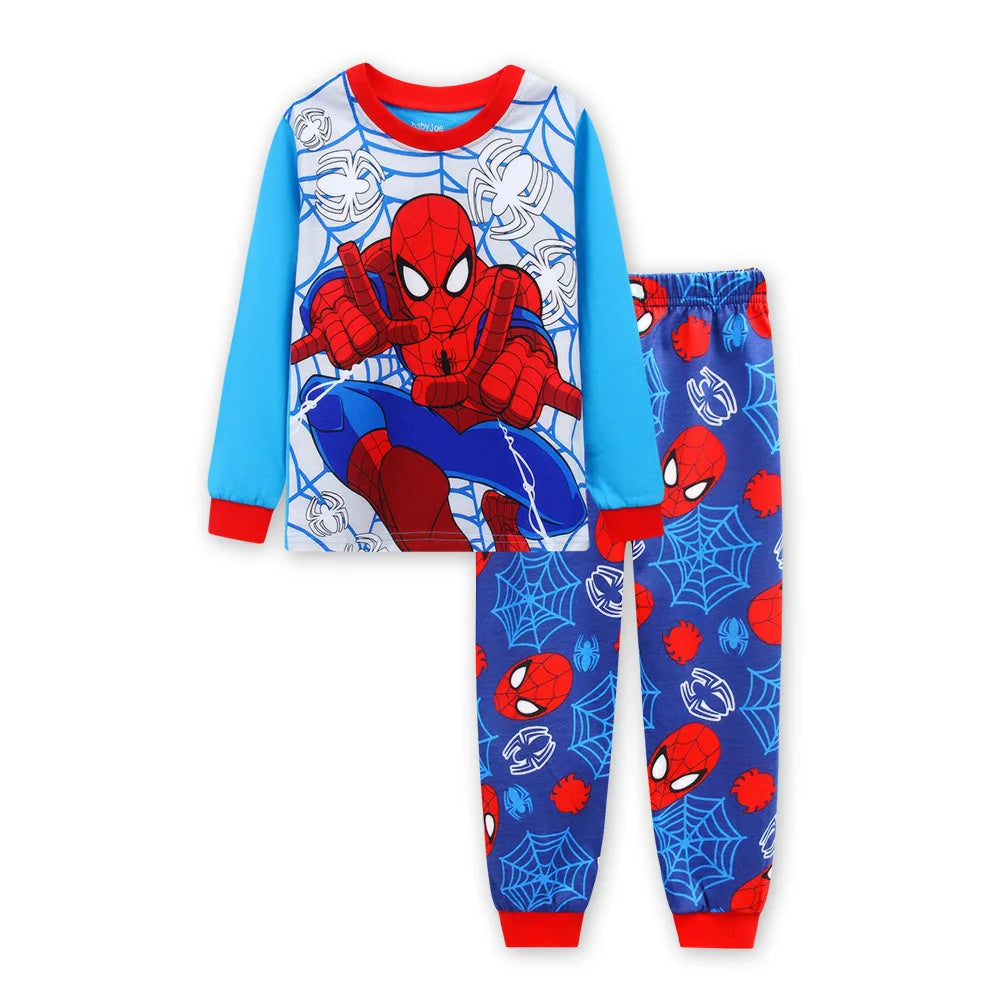 Free Shipping Cotton Pajamas Unisex Long Sleeve Spider Man Cartoon Theme For Kids Ages 4 To 6 - ToylandEU