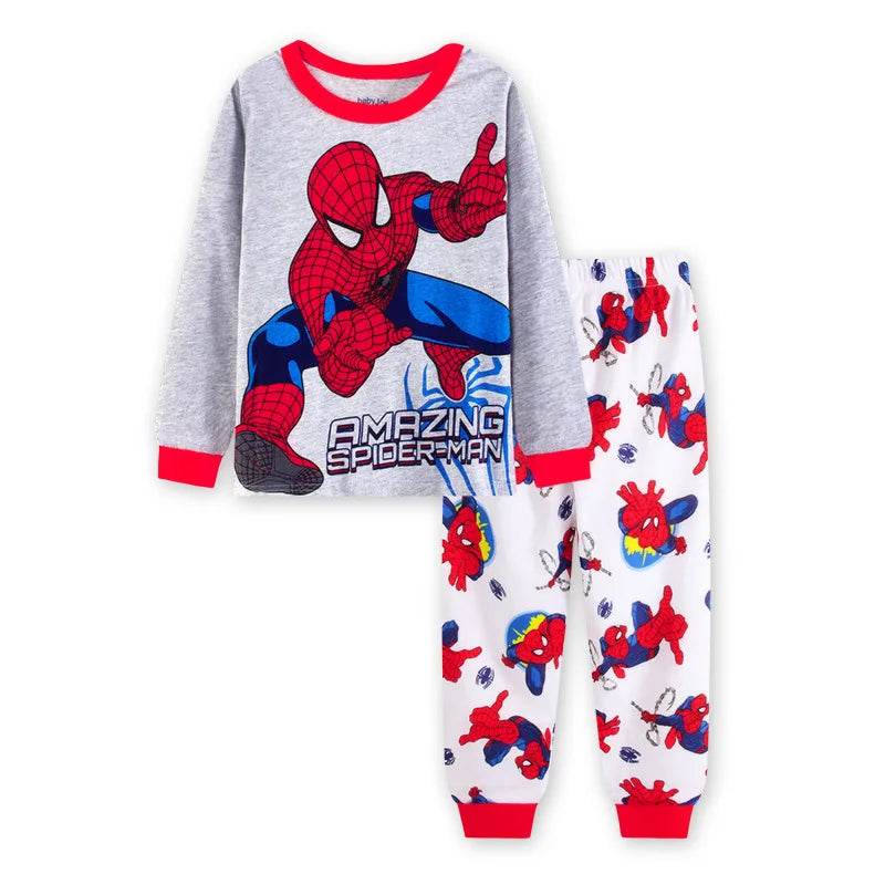 Free Shipping Cotton Pajamas Unisex Long Sleeve Spider Man Cartoon Theme For Kids Ages 4 To 6 - ToylandEU