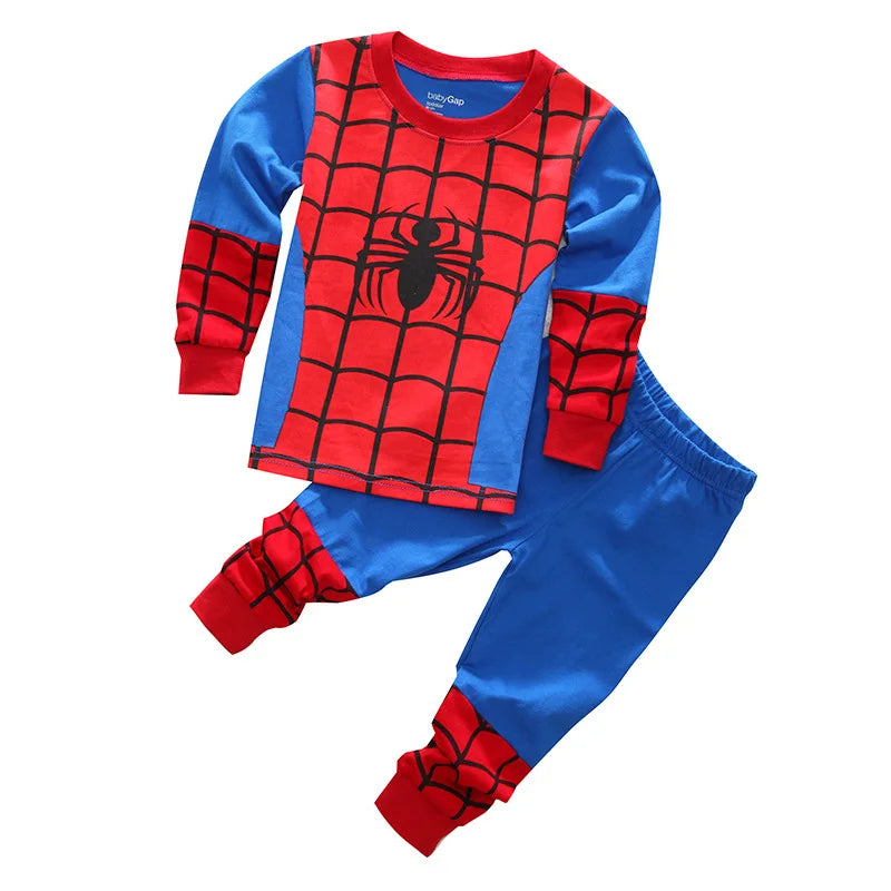 Free Shipping Cotton Pajamas Unisex Long Sleeve Spider Man Cartoon Theme For Kids Ages 4 To 6 - ToylandEU
