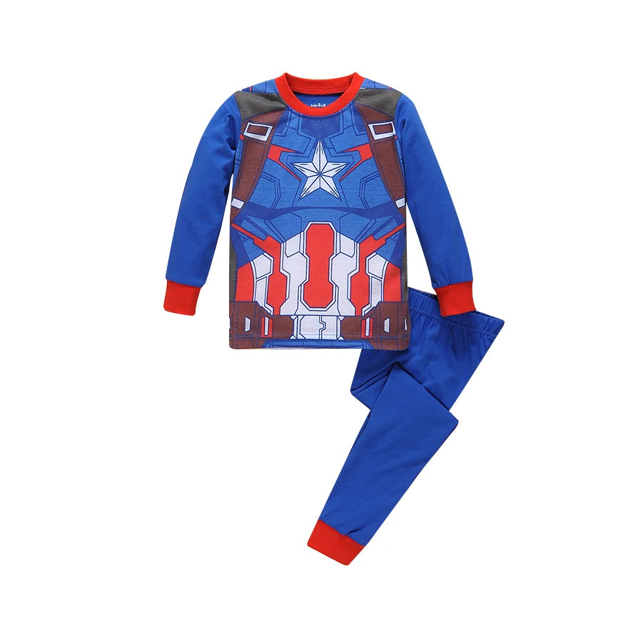 Free Shipping Cotton Pajamas Unisex Long Sleeve Spider Man Cartoon Theme For Kids Ages 4 To 6 - ToylandEU