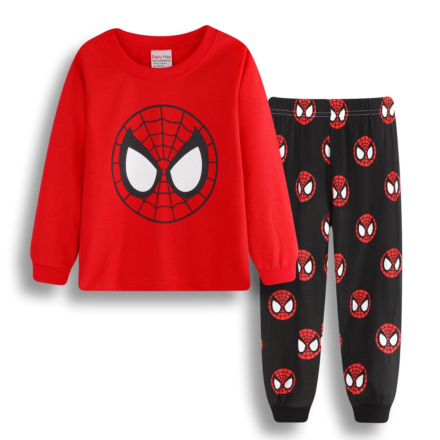 Free Shipping Cotton Pajamas Unisex Long Sleeve Spider Man Cartoon Theme For Kids Ages 4 To 6 - ToylandEU