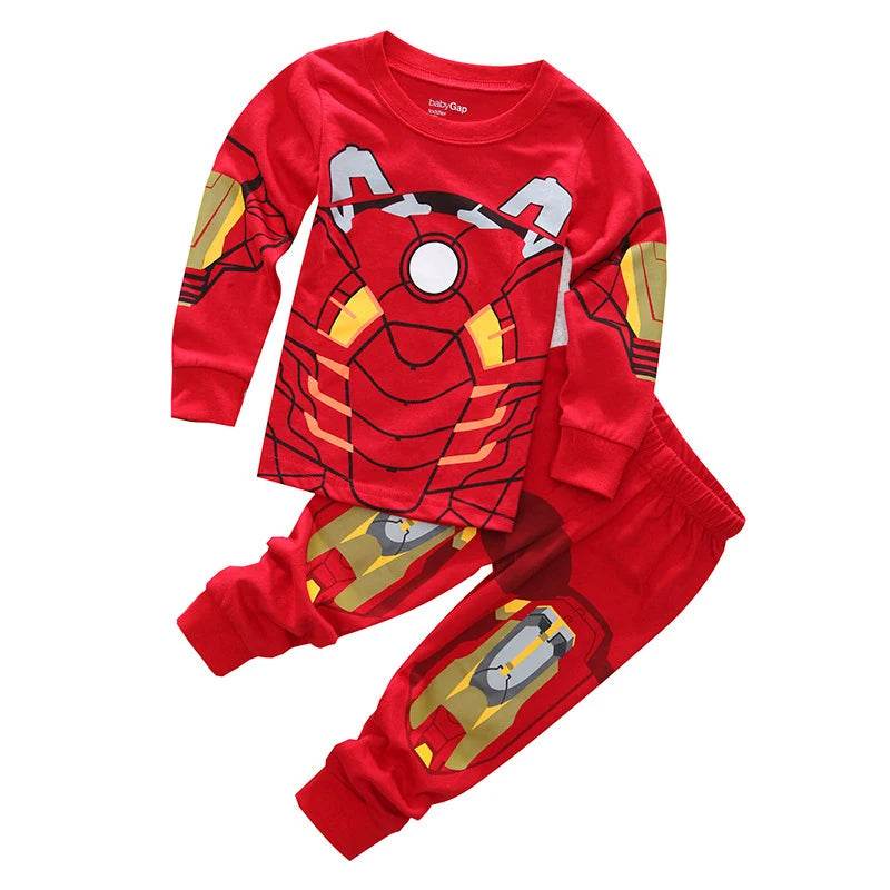 Free Shipping Cotton Pajamas Unisex Long Sleeve Spider Man Cartoon Theme For Kids Ages 4 To 6 - ToylandEU
