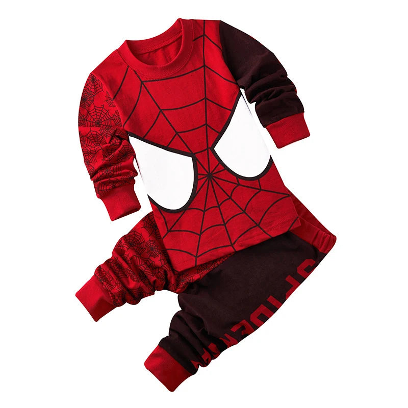 Free Shipping Cotton Pajamas Unisex Long Sleeve Spider Man Cartoon Theme For Kids Ages 4 To 6 - ToylandEU