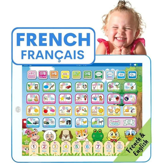 Френски английски двуезичен учебен таблет играчка за учене на азбука, ABC, числа, думи, правопис интерактивни образователни играчки за деца - ToylandEU