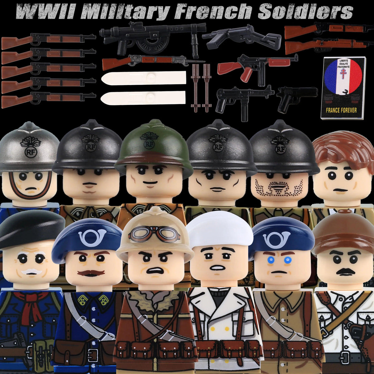French Infantry Brick Set | Lego Compatible | Toylandeu™