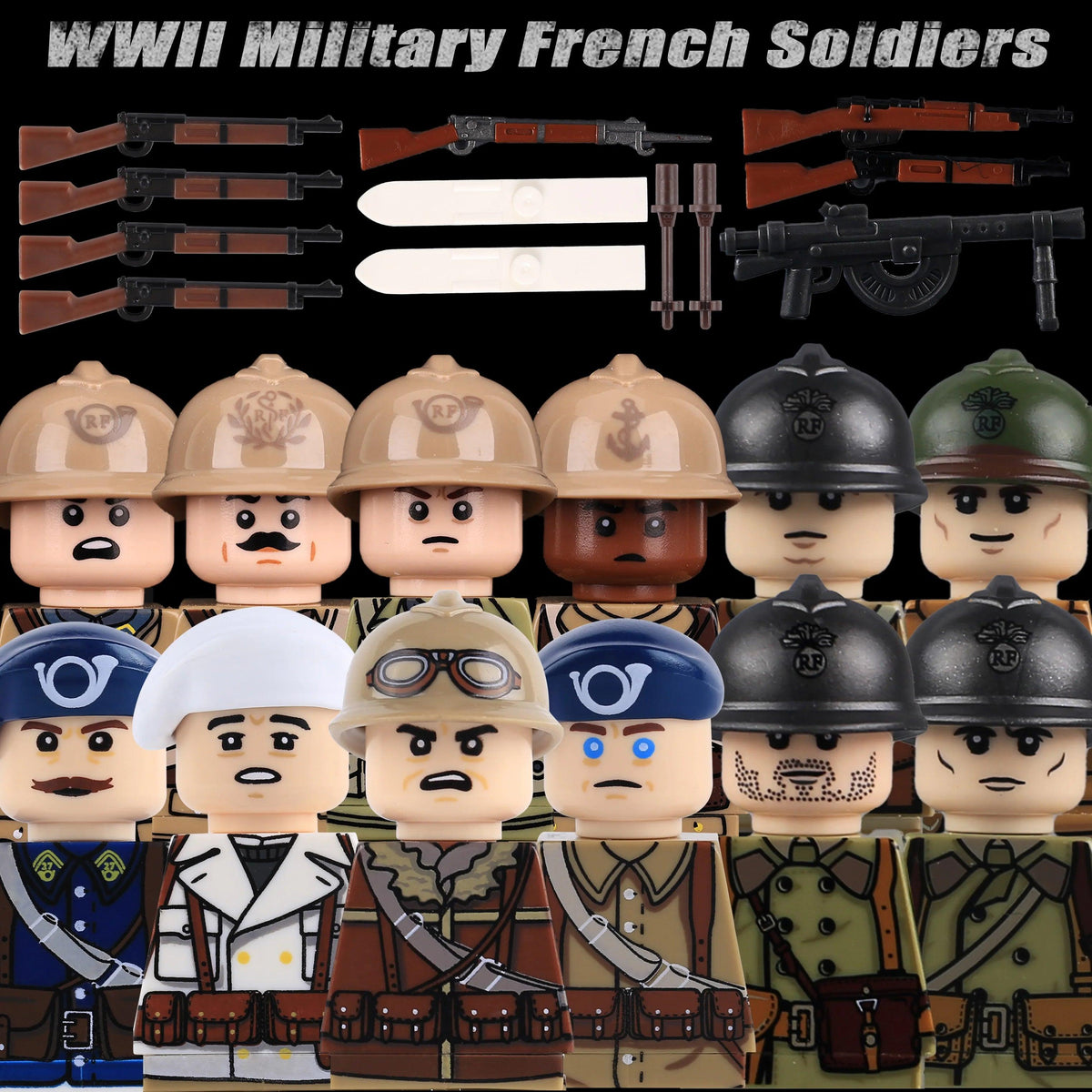 French Infantry Brick Set | Lego Compatible | Toylandeu™