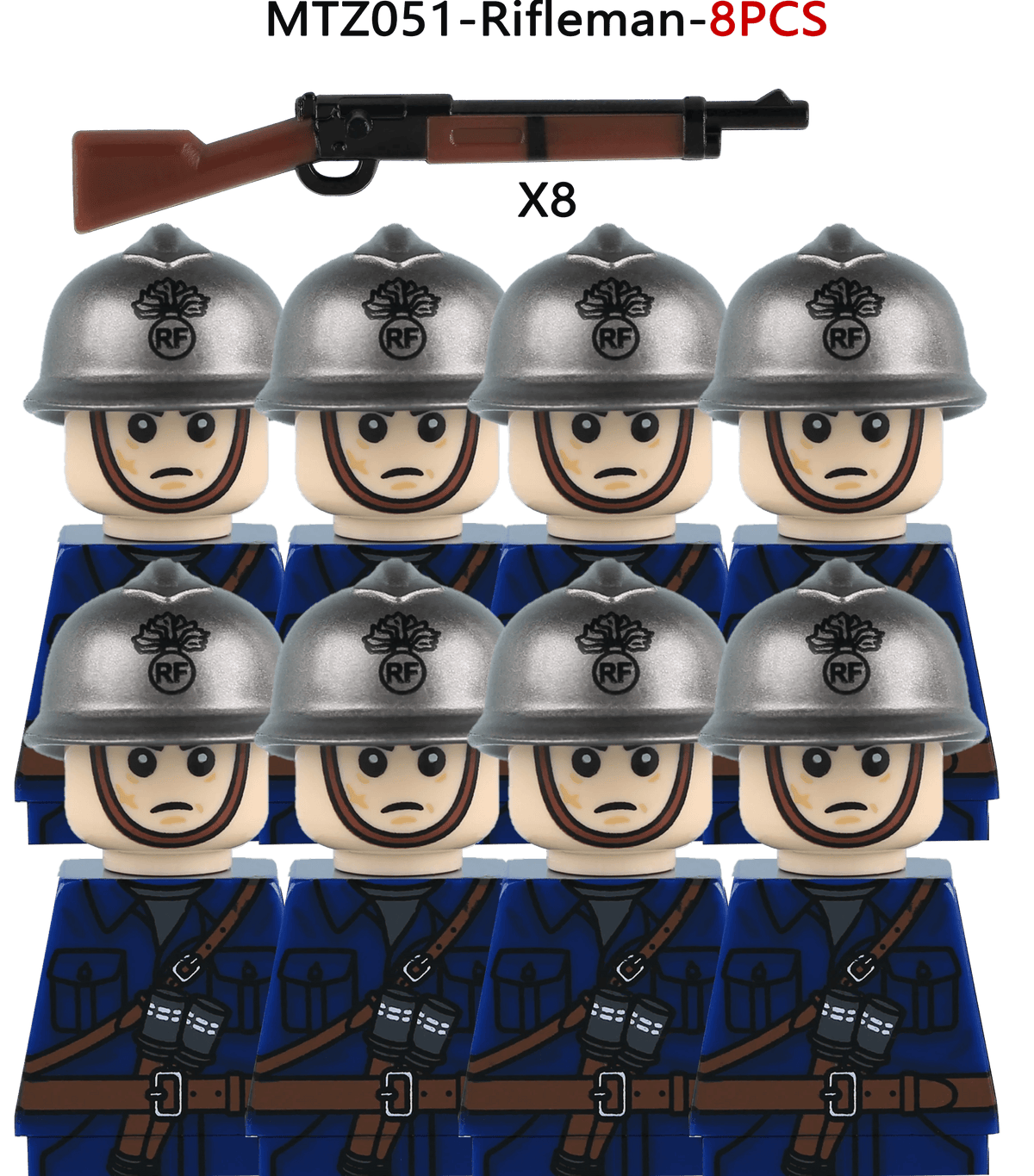 French Infantry Brick Set | Lego Compatible | Toylandeu™