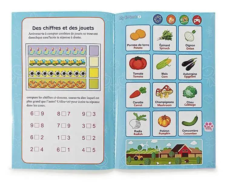  French and English Bilingual Finger Reading Children's Voice Book Intelligent Learning Toys French E-book Early Education Tool -  ToylandEU™