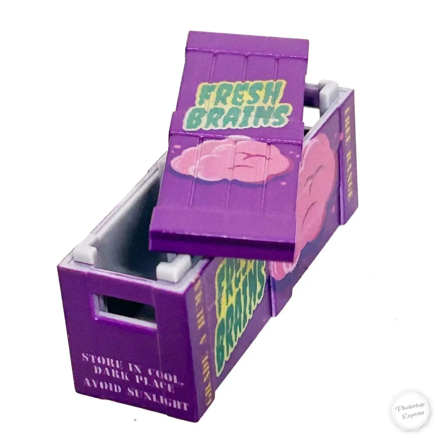 Fresh Brains Zombie Crate For Minifigs Custom Printed On Official BrickArms Crate - ToylandEU