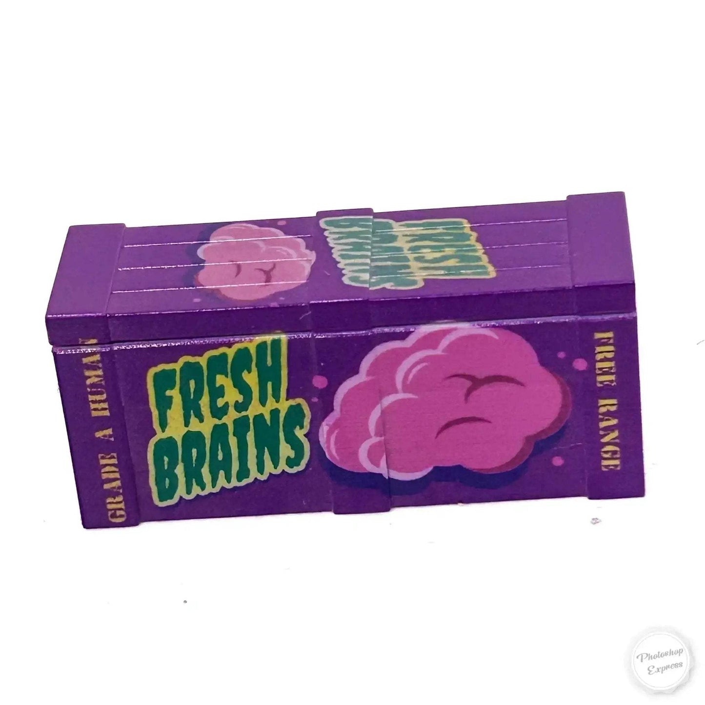 Fresh Brains Zombie Crate For Minifigs Custom Printed On Official BrickArms Crate - ToylandEU