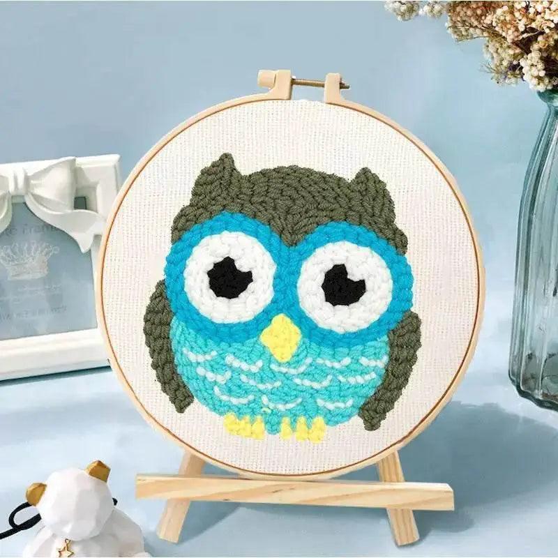  Friendly Owl Punch Needle Craft Kit - Beginner's DIY Embroidery Set, 20x20cm, Fun Needlework for Adults -  ToylandEU™