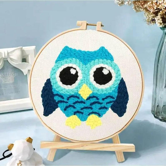  Friendly Owl Punch Needle Craft Kit - Beginner's DIY Embroidery Set, 20x20cm, Fun Needlework for Adults -  ToylandEU™