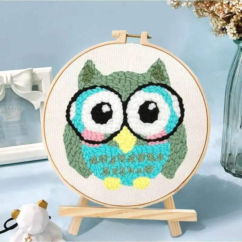  Friendly Owl Punch Needle Craft Kit - Beginner's DIY Embroidery Set, 20x20cm, Fun Needlework for Adults -  ToylandEU™