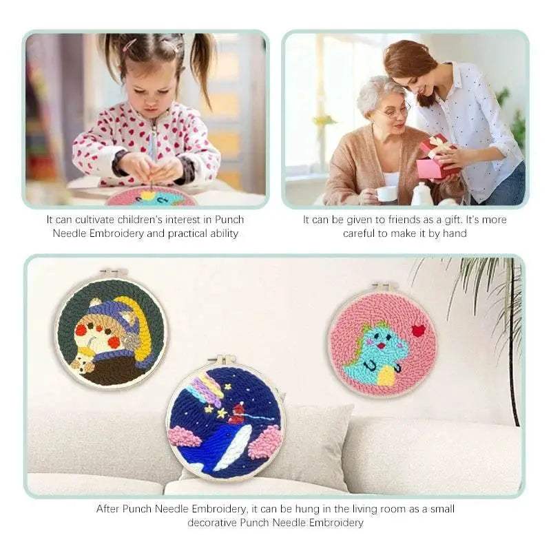  Friendly Owl Punch Needle Craft Kit - Beginner's DIY Embroidery Set, 20x20cm, Fun Needlework for Adults -  ToylandEU™