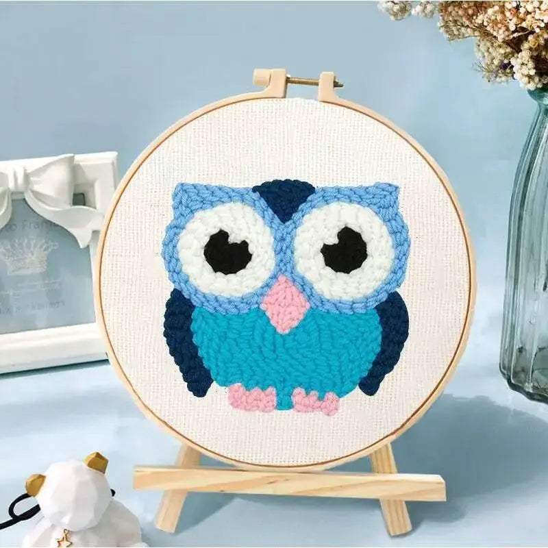  Friendly Owl Punch Needle Craft Kit - Beginner's DIY Embroidery Set, 20x20cm, Fun Needlework for Adults -  ToylandEU™