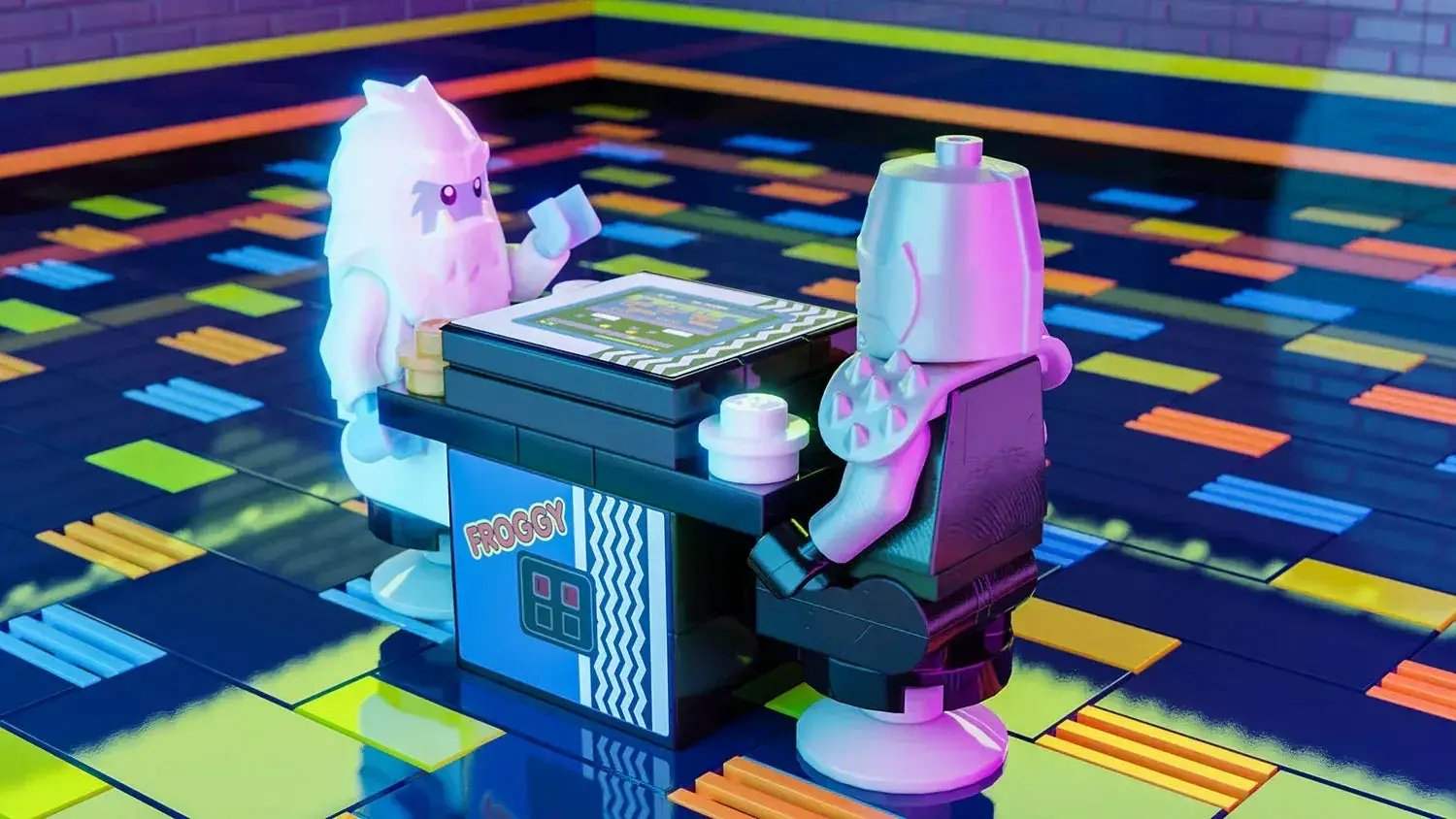 Lego Froggy Two-Player Arcade Cabinet With Custom Decals - ToylandEU