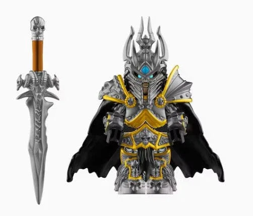 Frost Deathlord Custom Minifigure – Armored Ice King with Sword & Cape (Fan-Made) - ToylandEU
