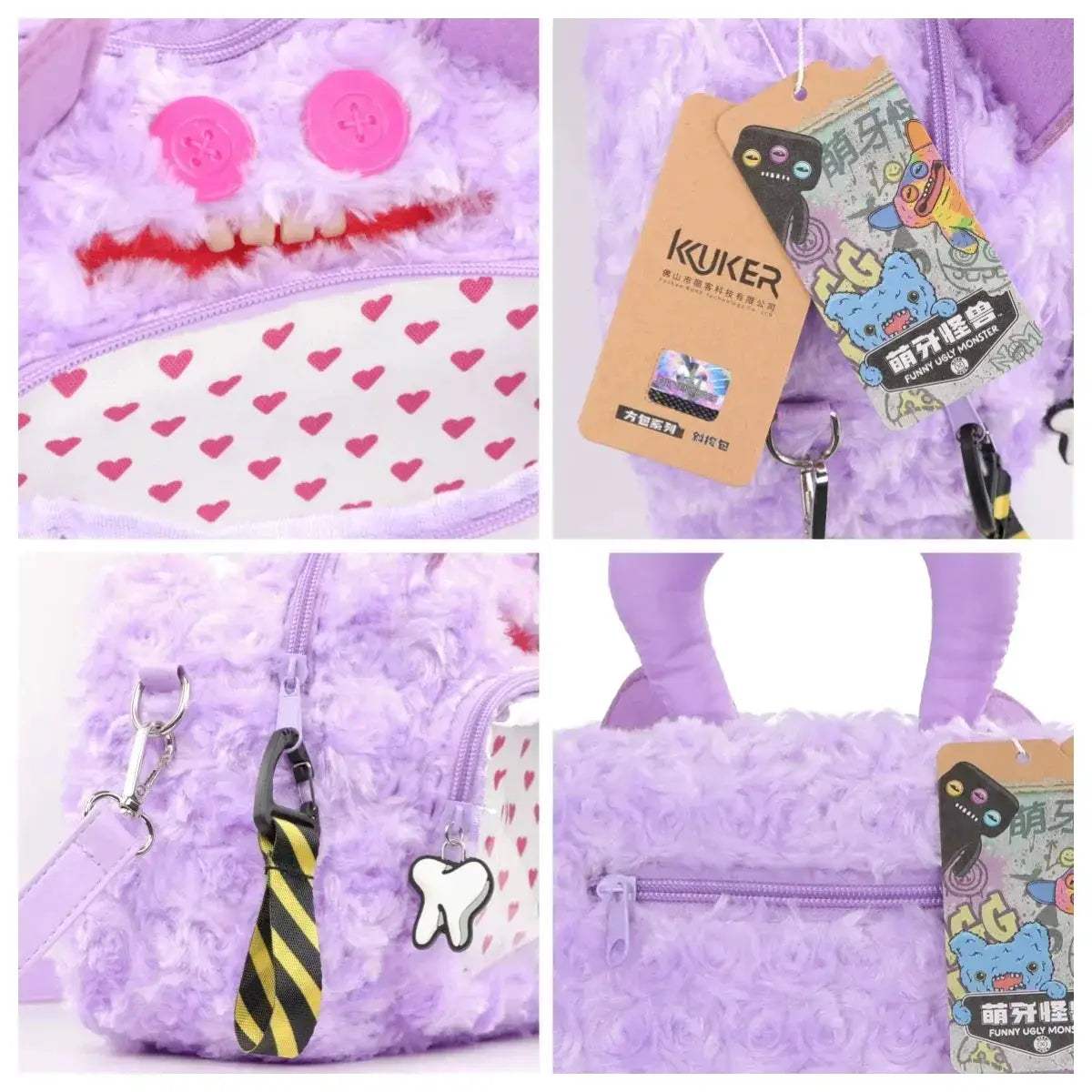 Fuggler Plush Crossbody Bag Cute Ugly Monster With Colorful Teeth - ToylandEU