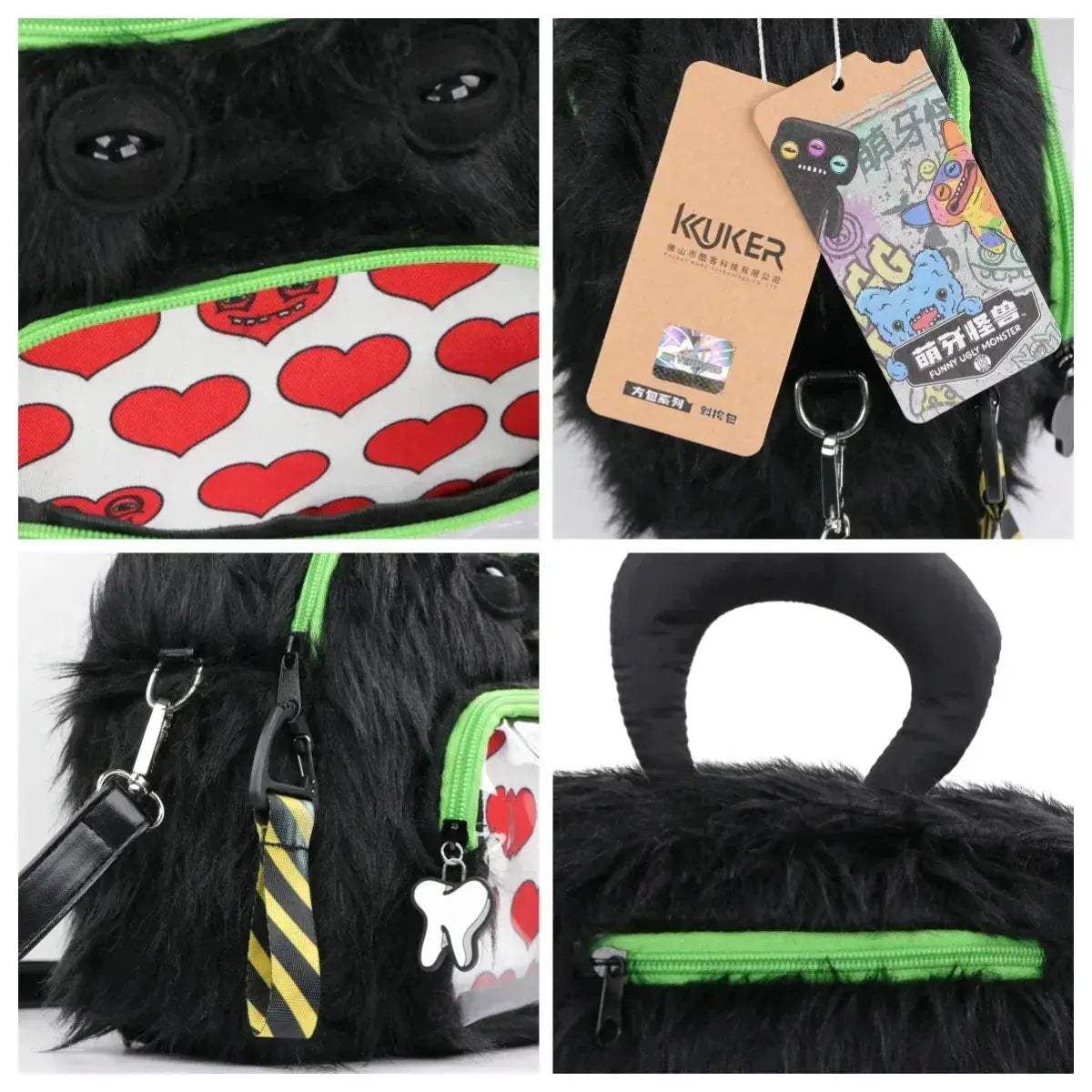 Fuggler Plush Crossbody Bag Cute Ugly Monster With Colorful Teeth - ToylandEU