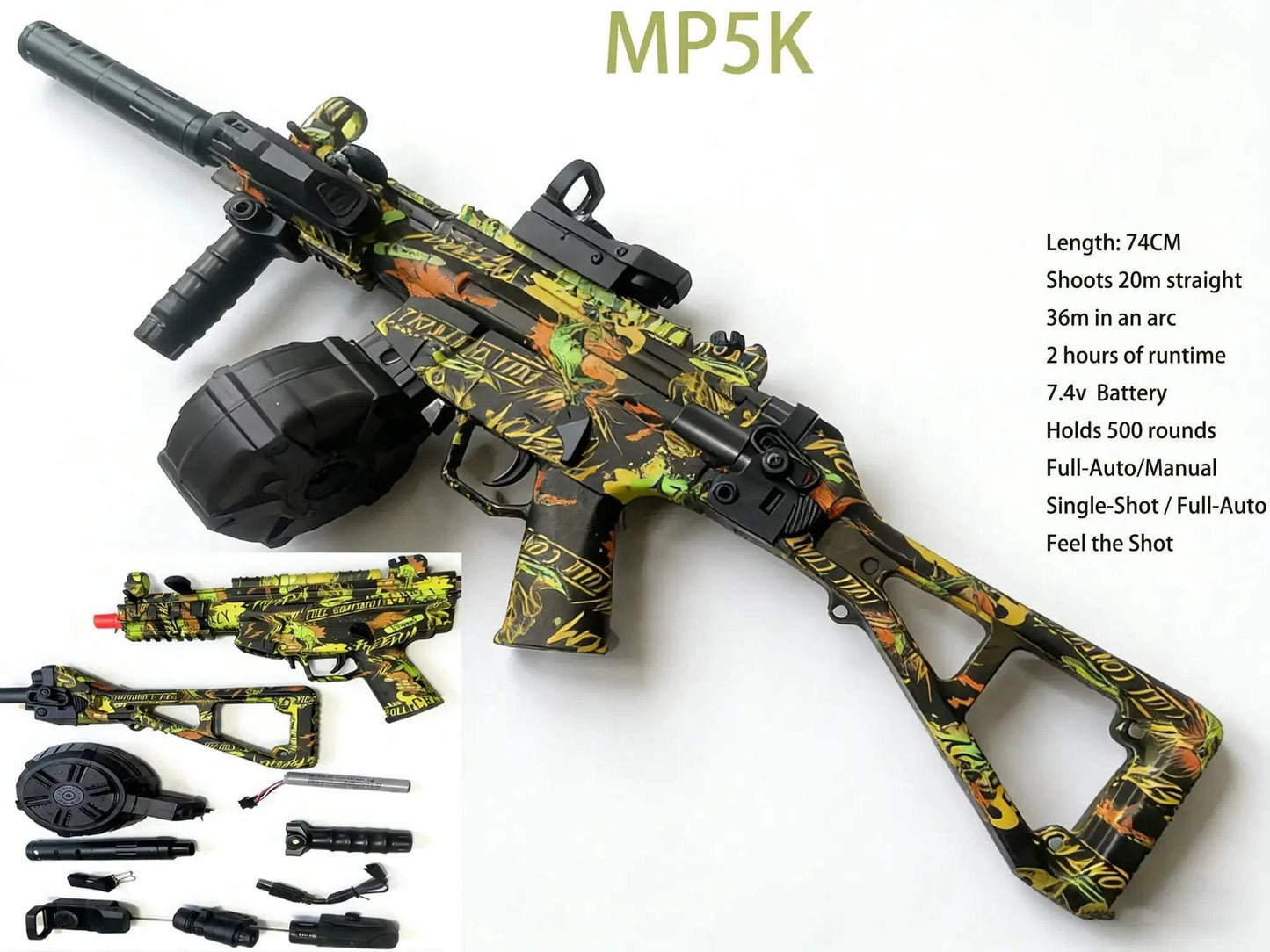 Full Auto Gel Blaster Gun For Adults With Long Range - ToylandEU