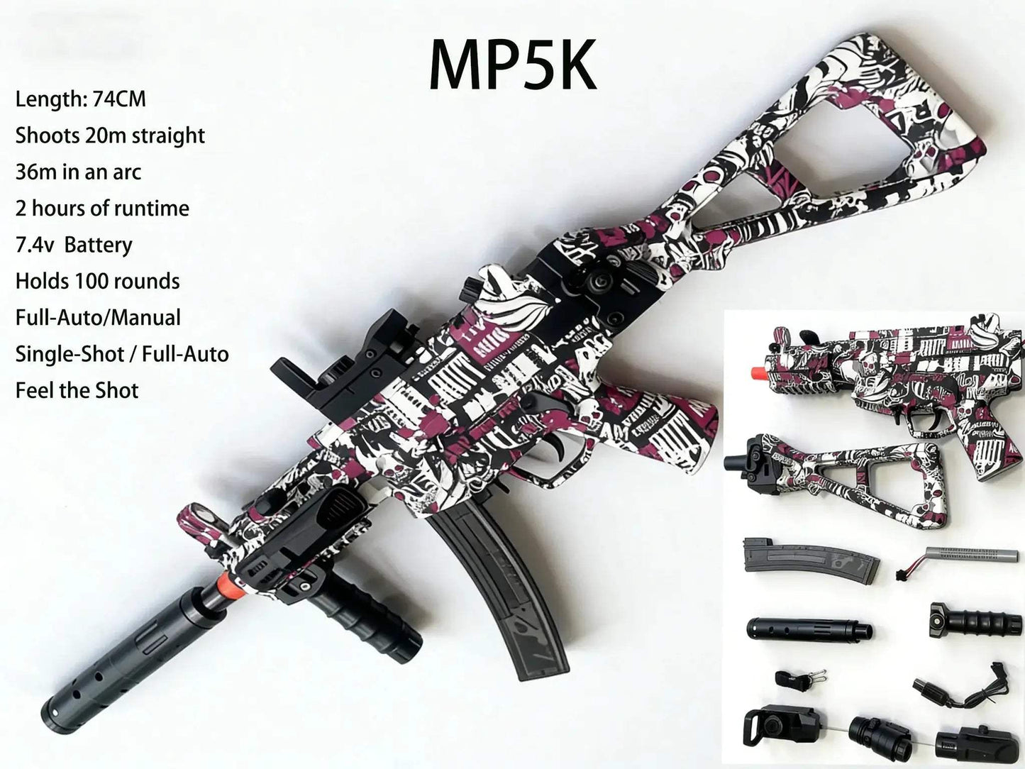 Full Auto Gel Blaster Gun For Adults With Long Range - ToylandEU