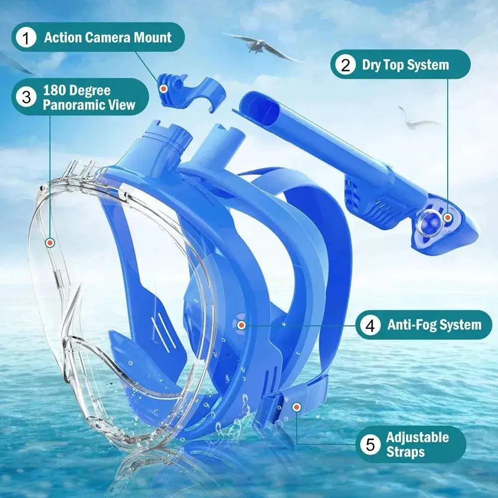  Full Face Snorkel Mask For Kids Anti Fog Longer Tube -  ToylandEU™