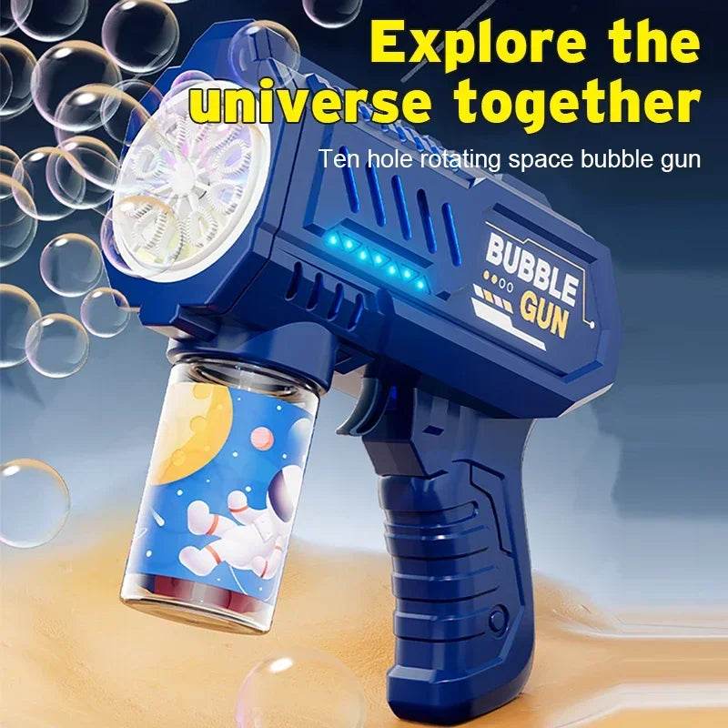 Fully Automatic Bubble Gun Rocket Bubbles Machine Automatic Blower with Bubble Liquid Toy for Kids Beach Outdoor Gifts - ToylandEU