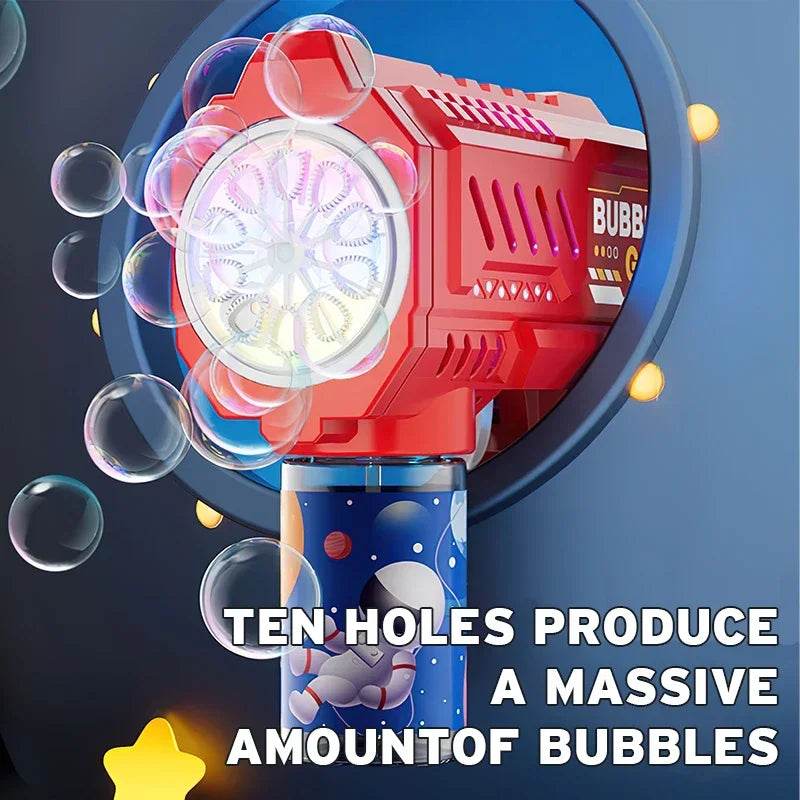 Fully Automatic Bubble Gun Rocket Bubbles Machine Automatic Blower with Bubble Liquid Toy for Kids Beach Outdoor Gifts - ToylandEU