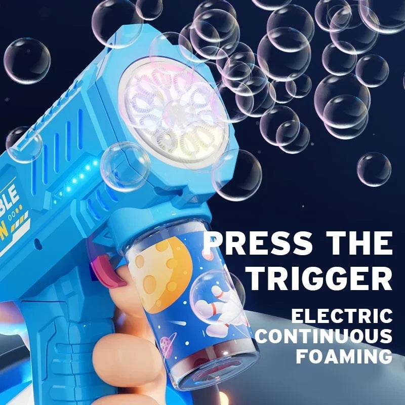 Fully Automatic Bubble Gun Rocket Bubbles Machine Automatic Blower with Bubble Liquid Toy for Kids Beach Outdoor Gifts - ToylandEU