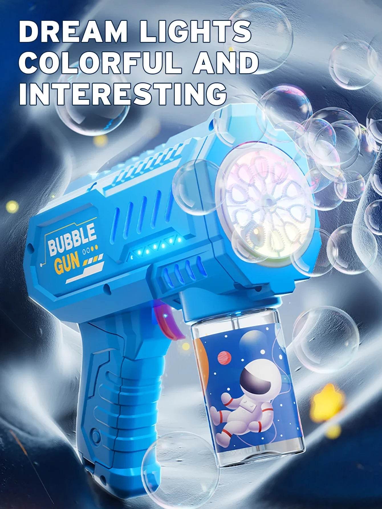 Fully Automatic Bubble Gun Rocket Bubbles Machine Automatic Blower with Bubble Liquid Toy for Kids Beach Outdoor Gifts - ToylandEU