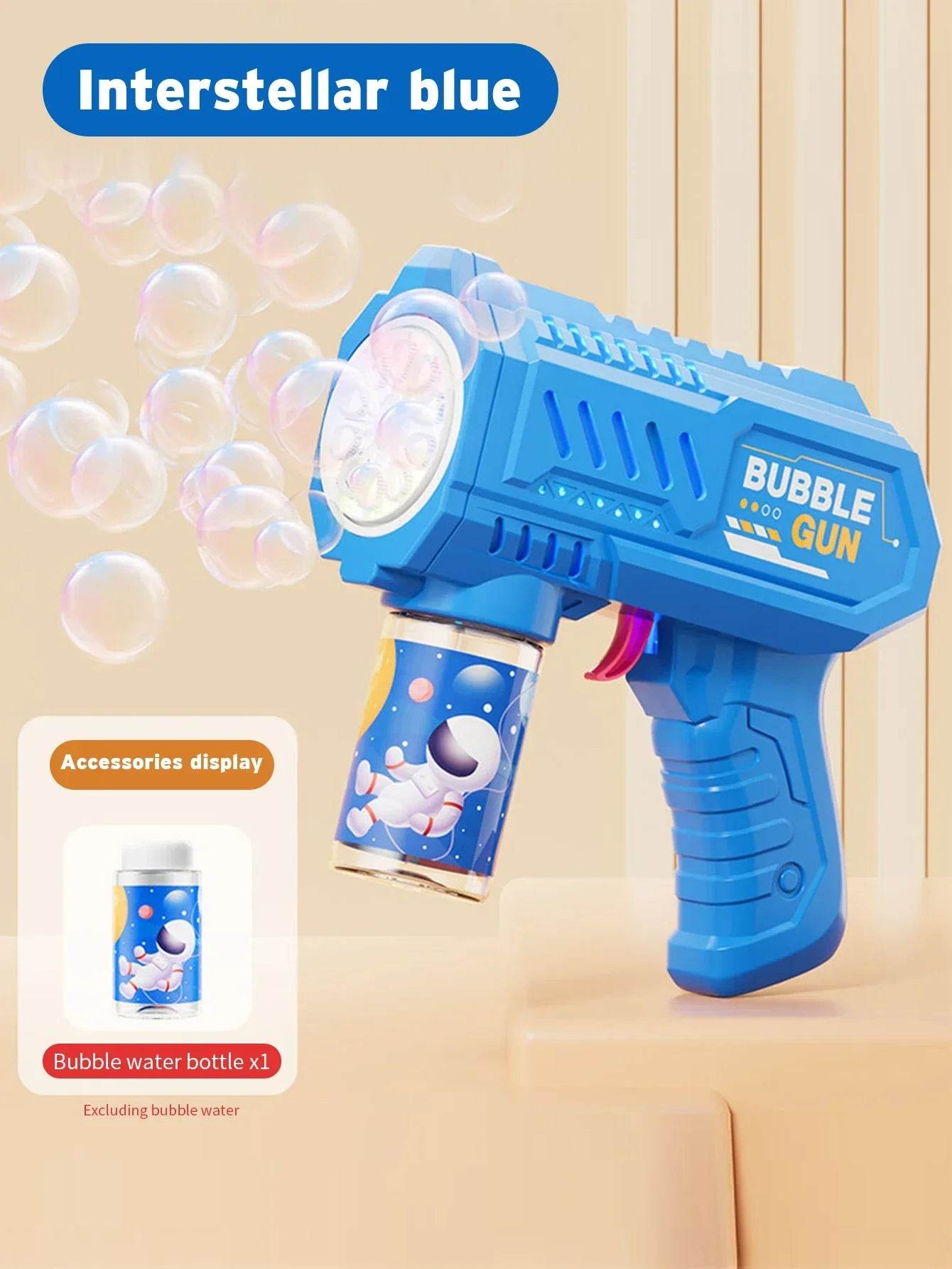 Fully Automatic Bubble Gun Rocket Bubbles Machine Automatic Blower with Bubble Liquid Toy for Kids Beach Outdoor Gifts - ToylandEU