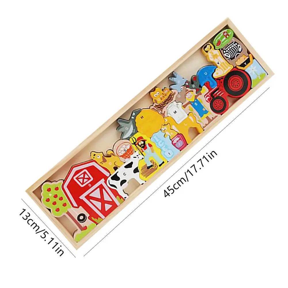 Fun & Educational Montessori Stacking Puzzle: Wooden Toy for Toddler Skill Development - ToylandEU