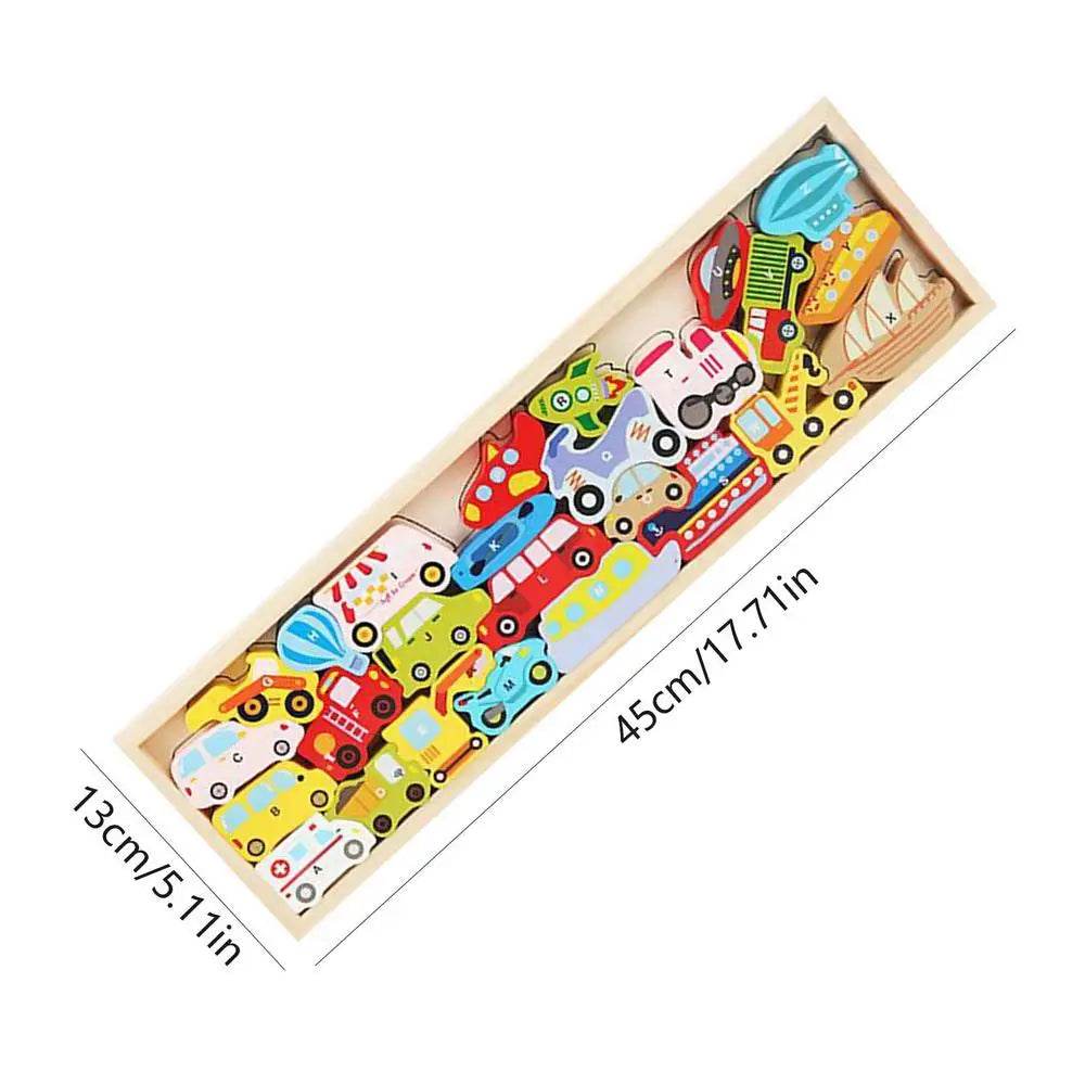 Забавен и образователен Монтесори пъзел за подреждане: дървена играчка за развитие на уменията на малки деца - ToylandEU